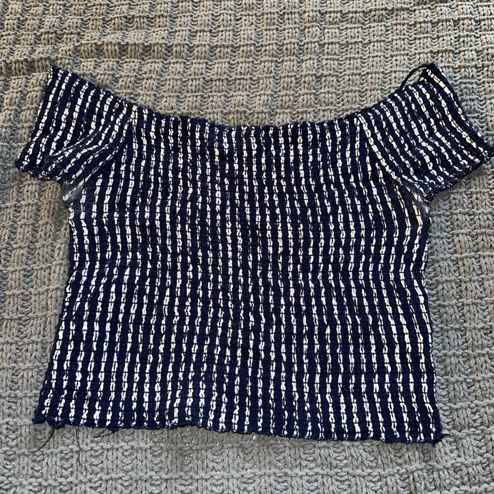 Cropped Ribbed Off the Shoulder Top